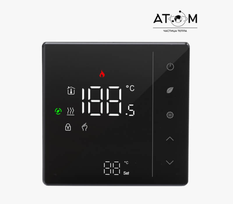 Терморегулятор для теплого пола ATOM Alpha ECO Light черный
