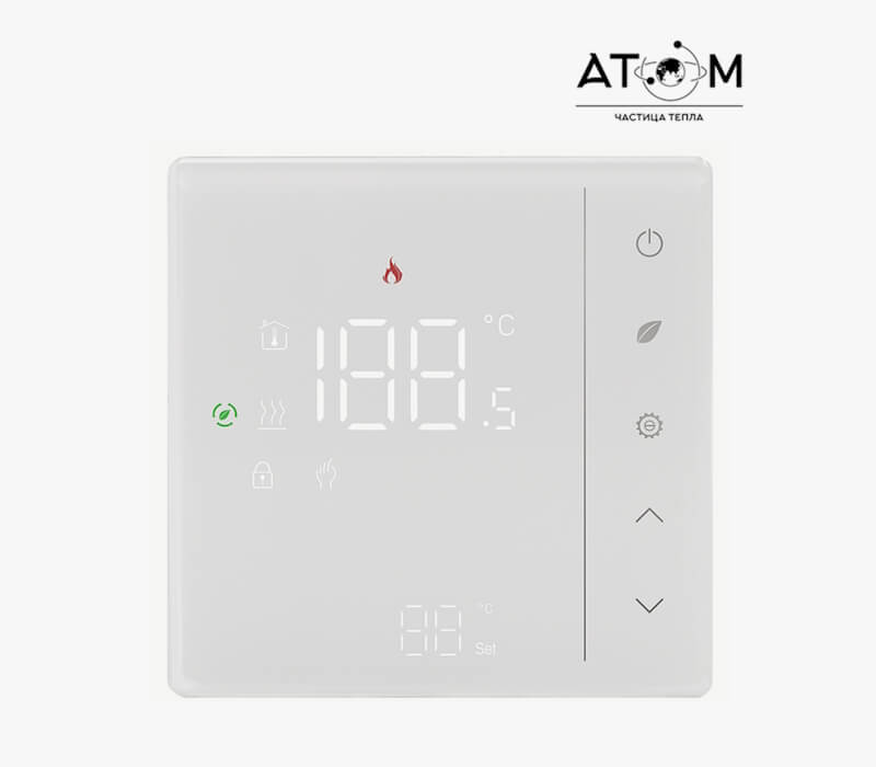 Терморегулятор для теплого пола ATOM Alpha ECO Light белый