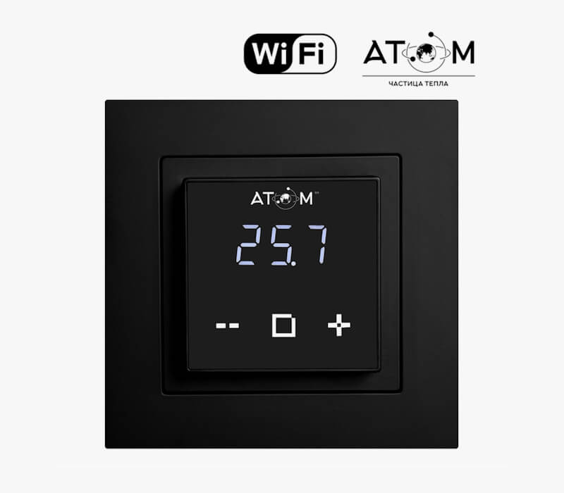 Терморегулятор для теплого пола ATOM Delta Wi-Fi черный