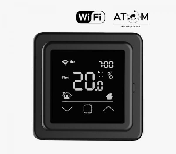 Терморегулятор для теплого пола Терморегулятор ATOM Gamma Wi-Fi черный